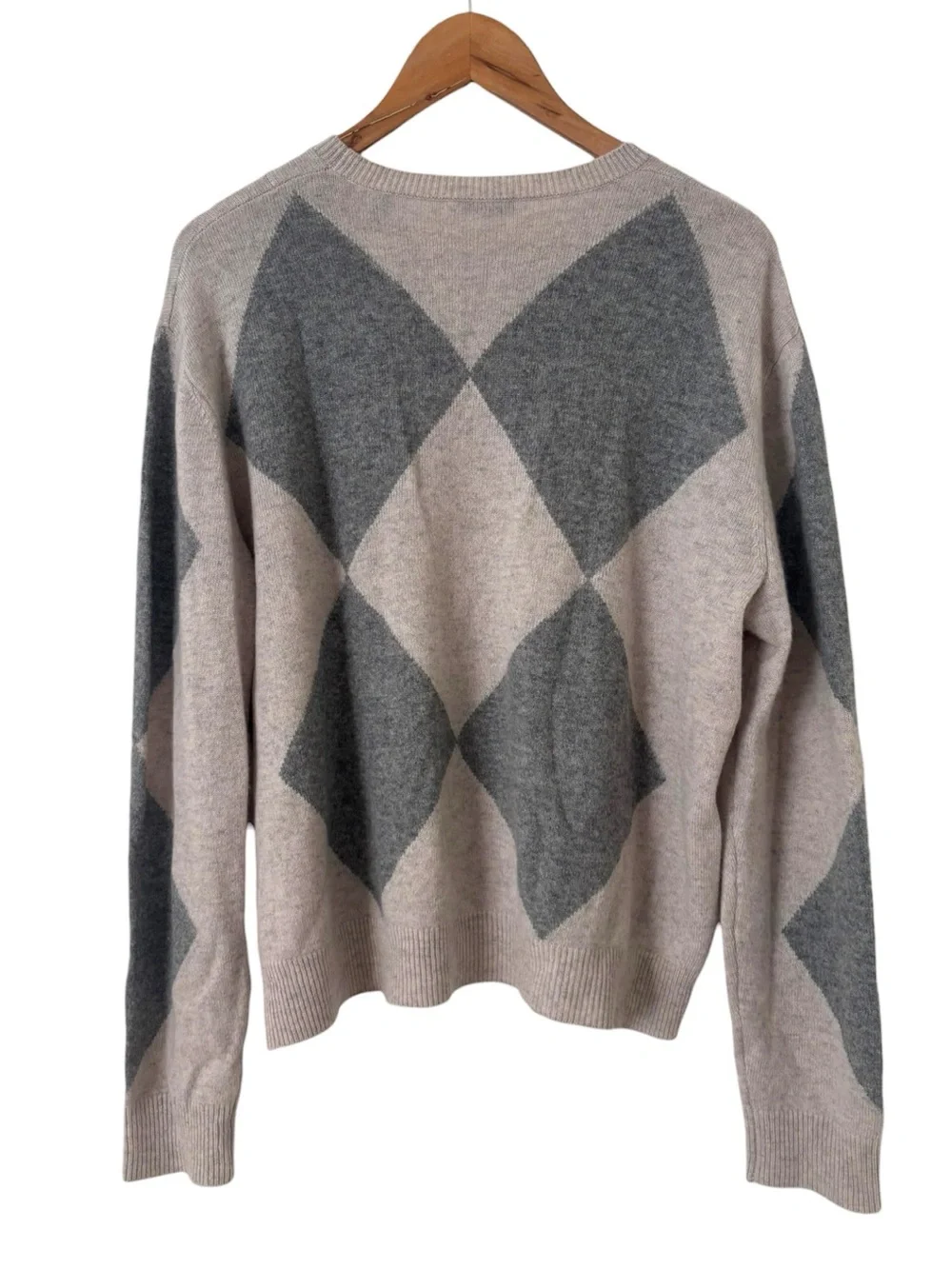 ATM Cashmere Argyle Crewneck Sweater